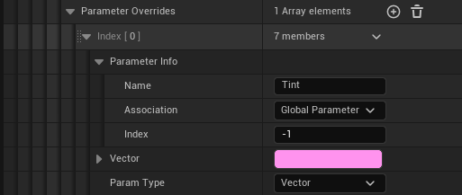 Material Parameter Override